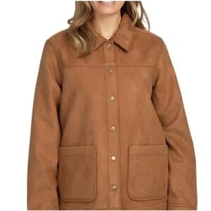 Boston Traders Tan Sherpa Jacket Size: Medium